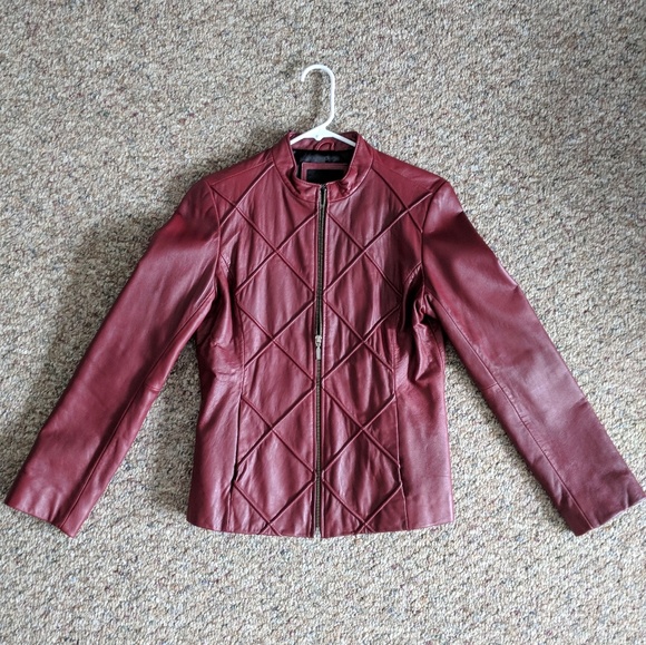MOSSIMO Red Leather Jacket/Coat - Picture 3 of 5